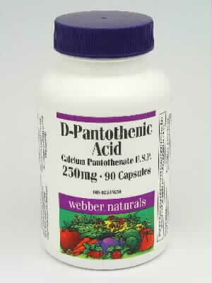 Webber Naturals D-Pantothenic Acid - 250 mg.